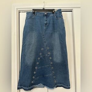 Ashley Stewart Blue Denim Skirt